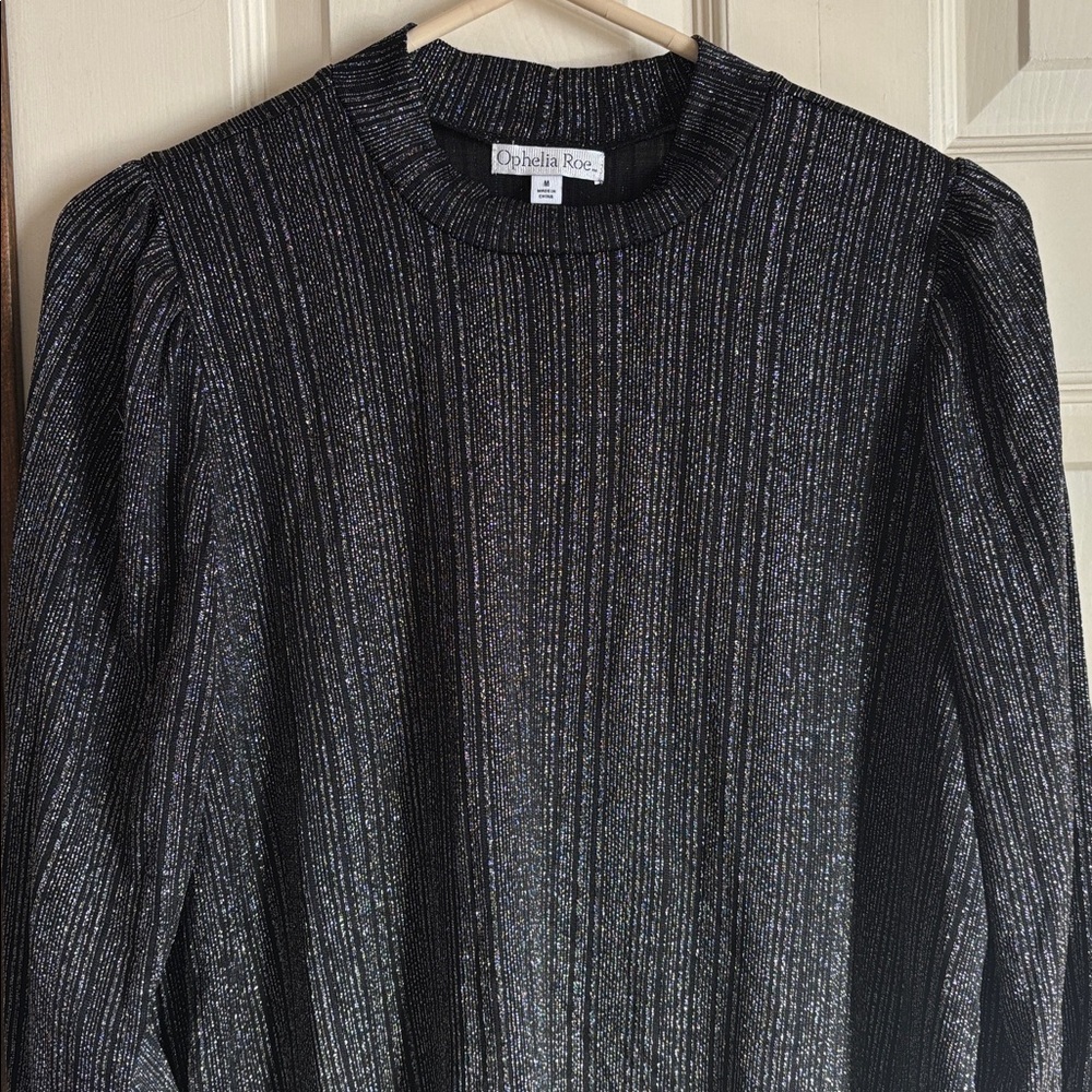 Black and silver vintage Long-Sleeve Dress